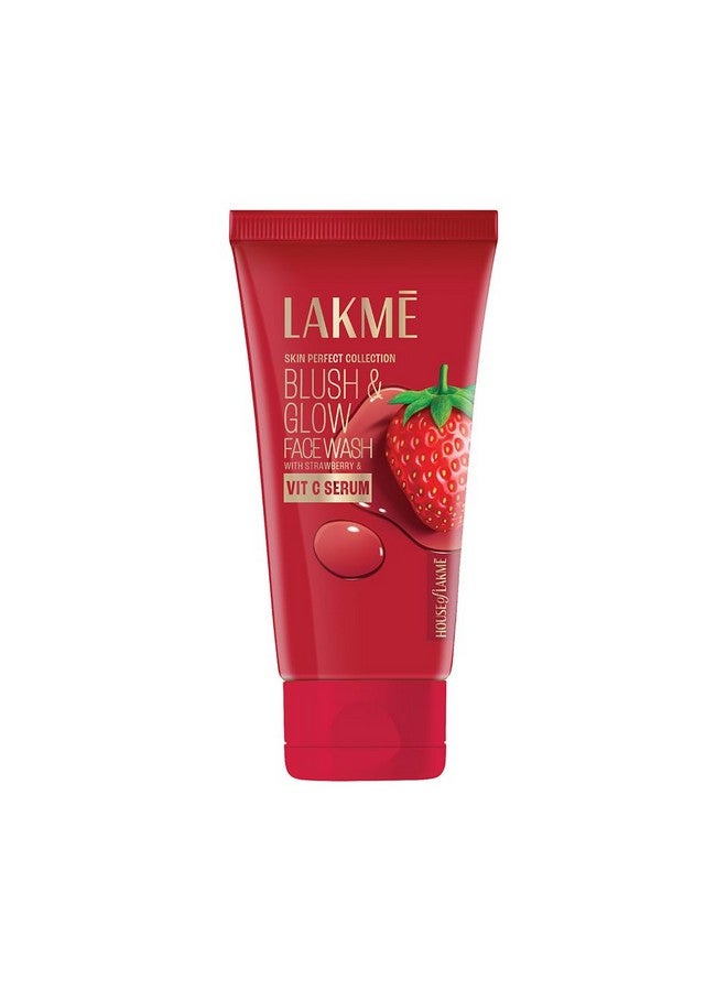 Lakme Blush & Glow Hydrating Strawberry Facewash, With Vitamin C Serum