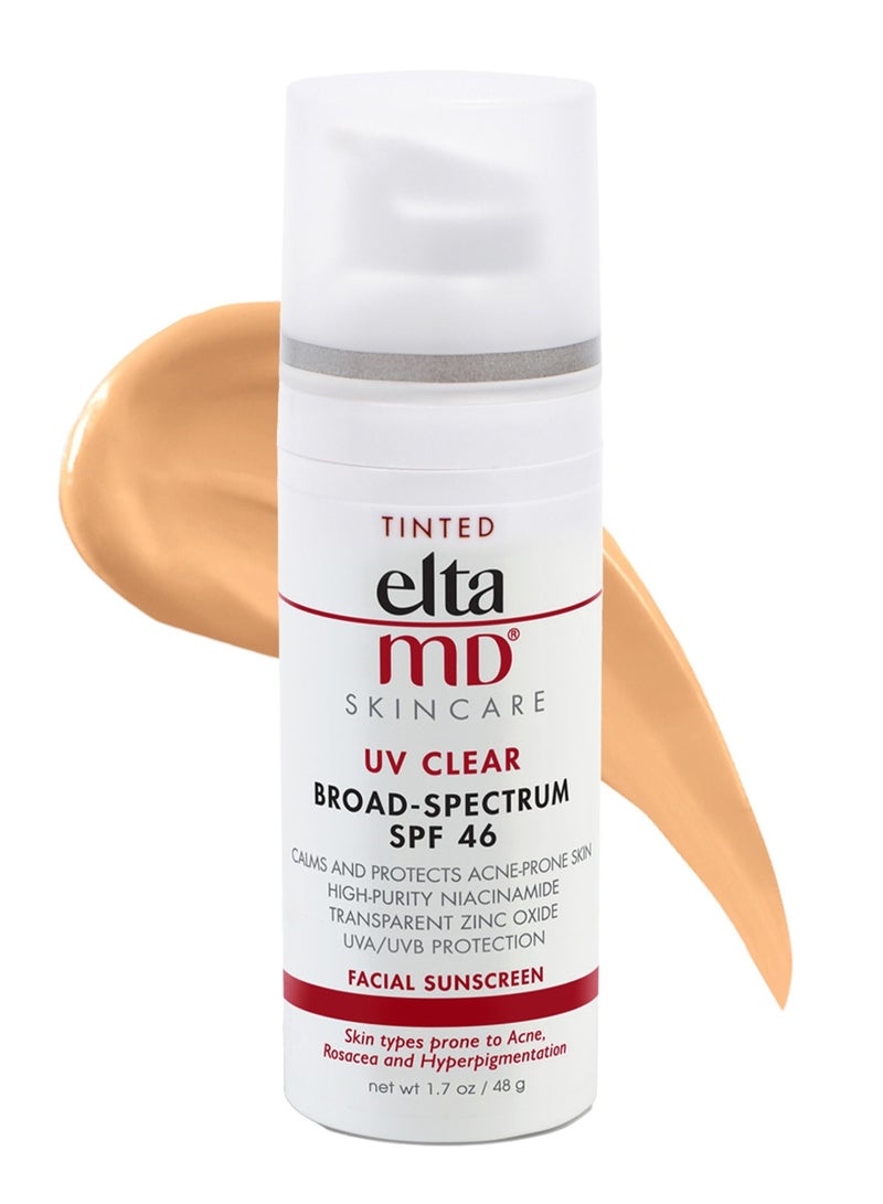 UV Clear Broad Spectrum SPF 46 Moisturizing Facial Sunscreen, Protects Sensitive Skin and Acne Prone Skin, Can Easily Be Worn Alone or Under Makeup, Perfectly Blends Into Liquid Foundation