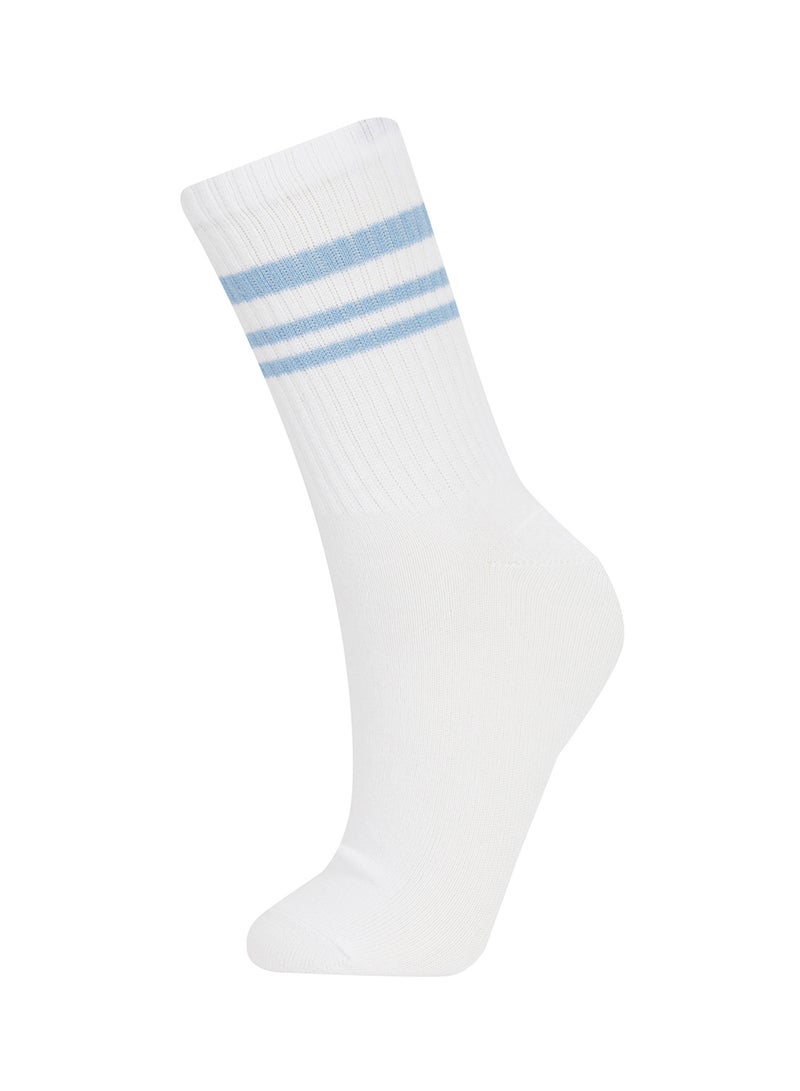 Relax Fit Elasticated 3-Pack Cotton Long Socks