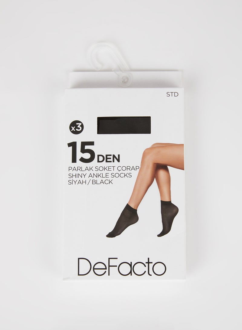 15 Denier Fit 3-Pack Short Sheer Socks