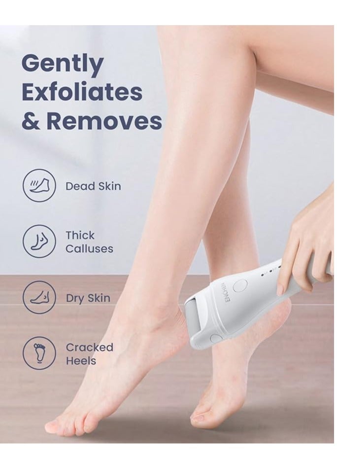 Rock Electric Foot Callus Remover IPX6 Waterproof Foots Rechargeable 3 Roller Heads  Remove Body's Dead Skin