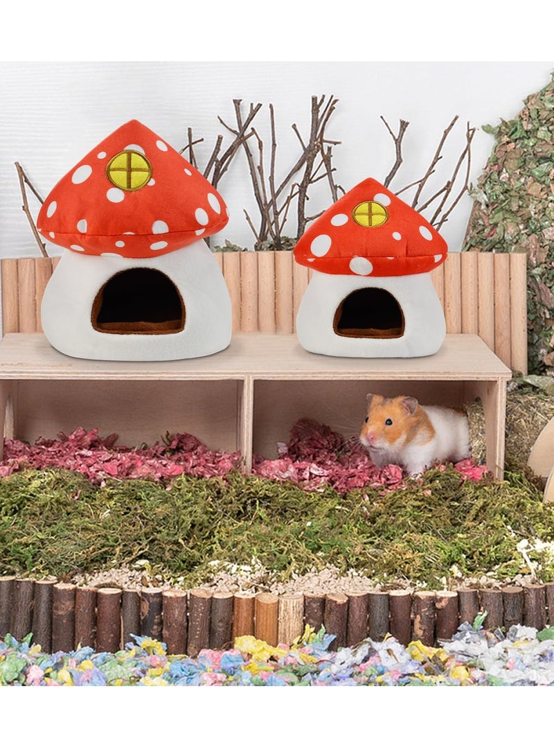 Cozy Mushroom House for Small Pets - Guinea & Hamster Bed, Soft Cotton Nest for Hedgehogs, Squirrels, Lizards & More - Perfect Bedding for Your Adorable Pets!