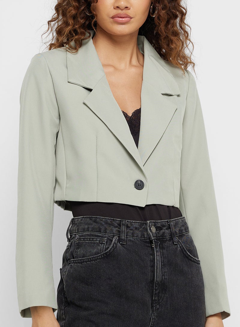 Cropped Boxy Fit Blazer