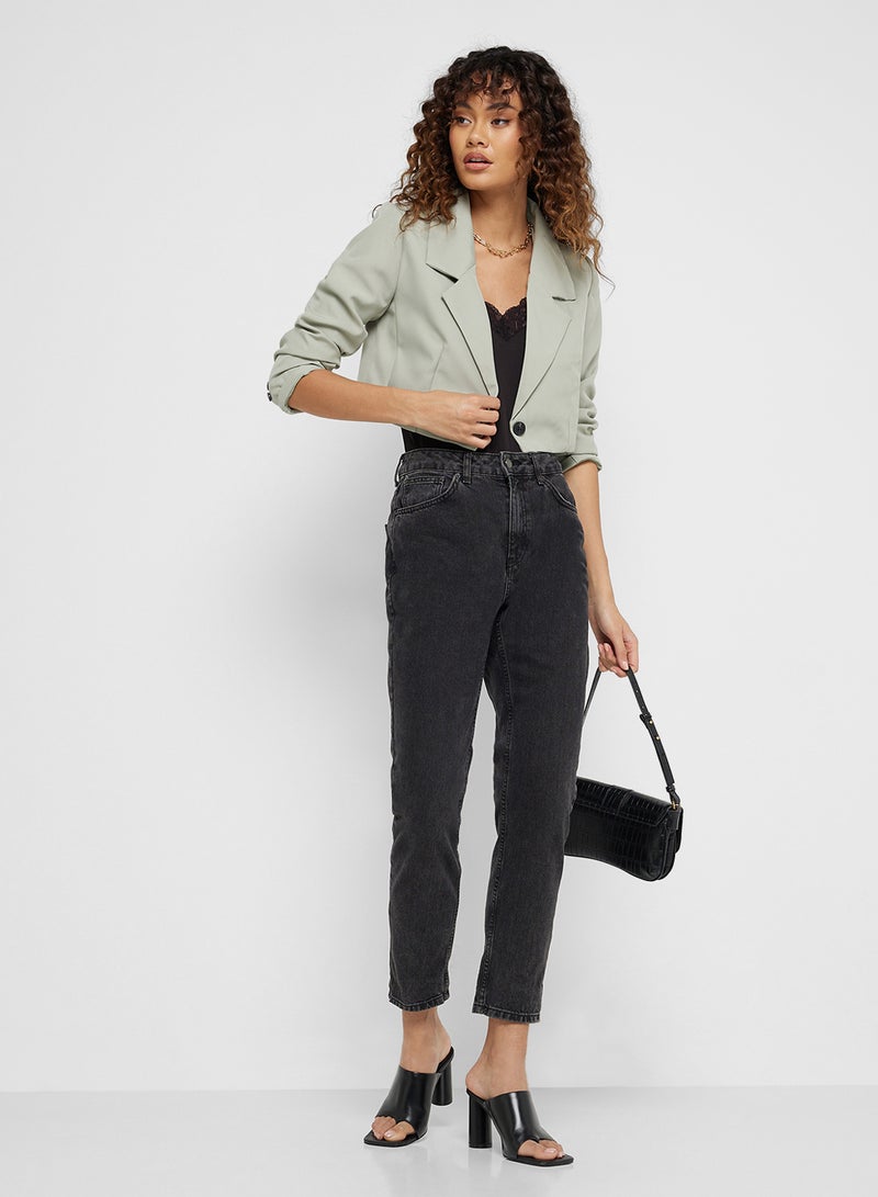 Cropped Boxy Fit Blazer