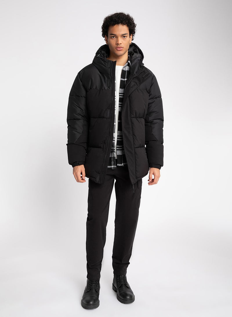 Water-Repellent Regular Fit Hooded Jacket