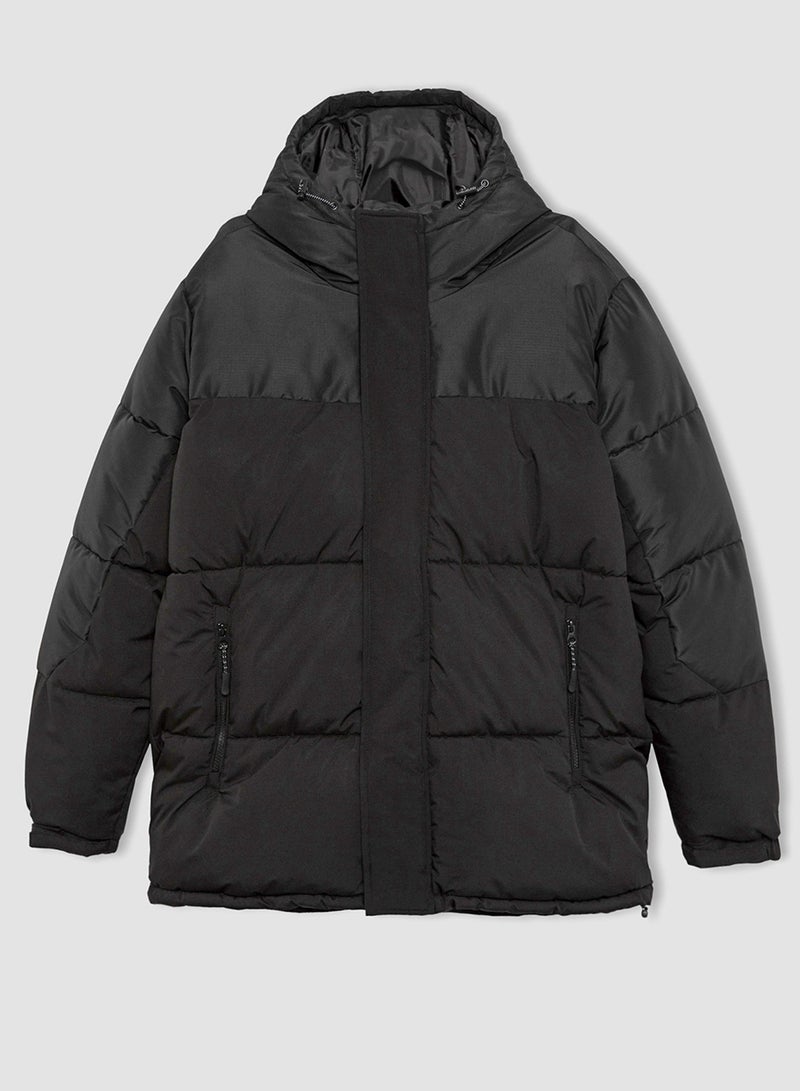 Water-Repellent Regular Fit Hooded Jacket