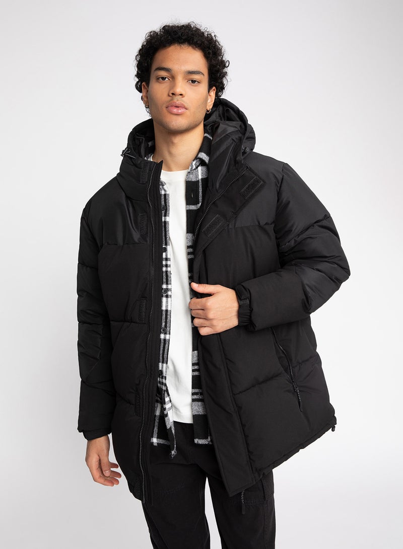 Water-Repellent Regular Fit Hooded Jacket