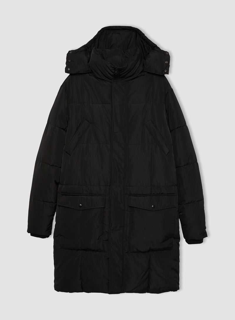 Water-Repellent Hooded Parka Jacket