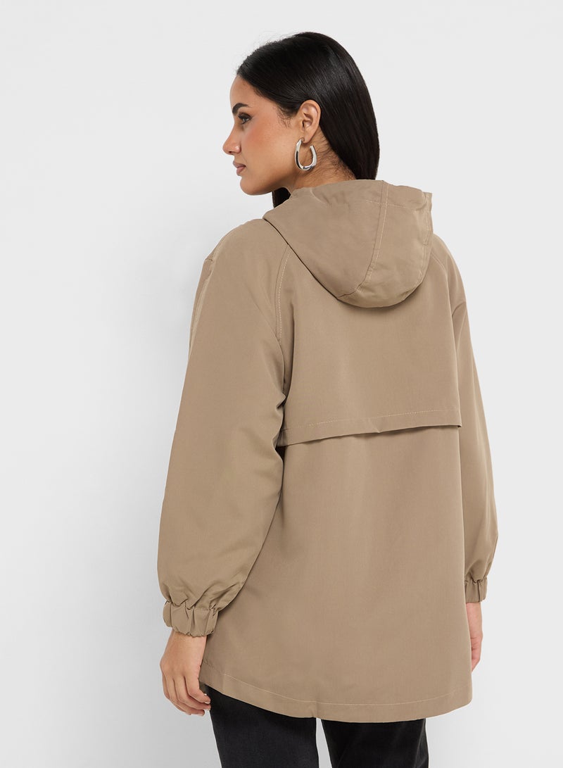 Light Weight Coat With Hood