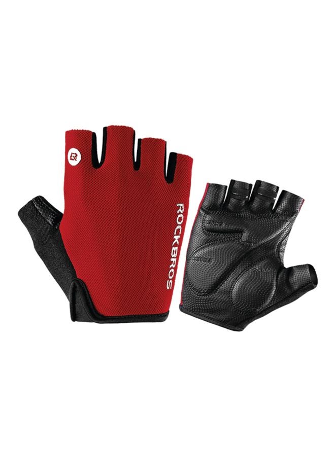 Pair Of Half Finger Non-Slip Bicycle Gloves L