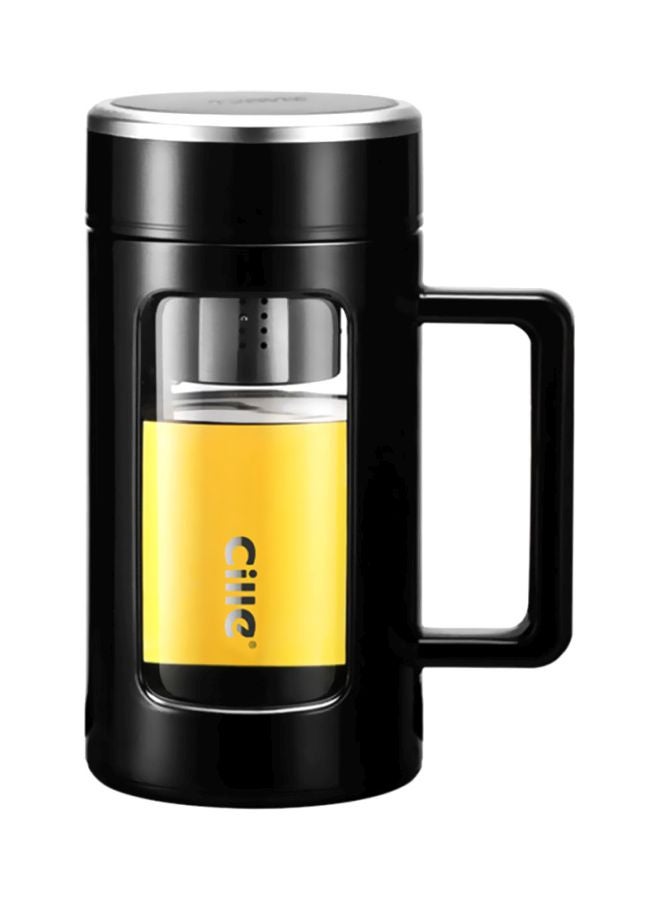 Portable Large Capacity Tea Separation Brewing Cup black