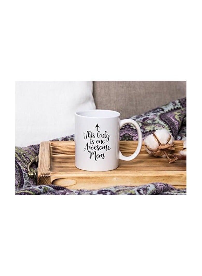 One Awesome Mom Funny Coffee Mug - Best Mothers Day Gifts for Mom, Women - Unique Mom Gifts from Daughter, Son, Kids, Husband - Cool Bday Present Idea for New Mom, Wife, Her