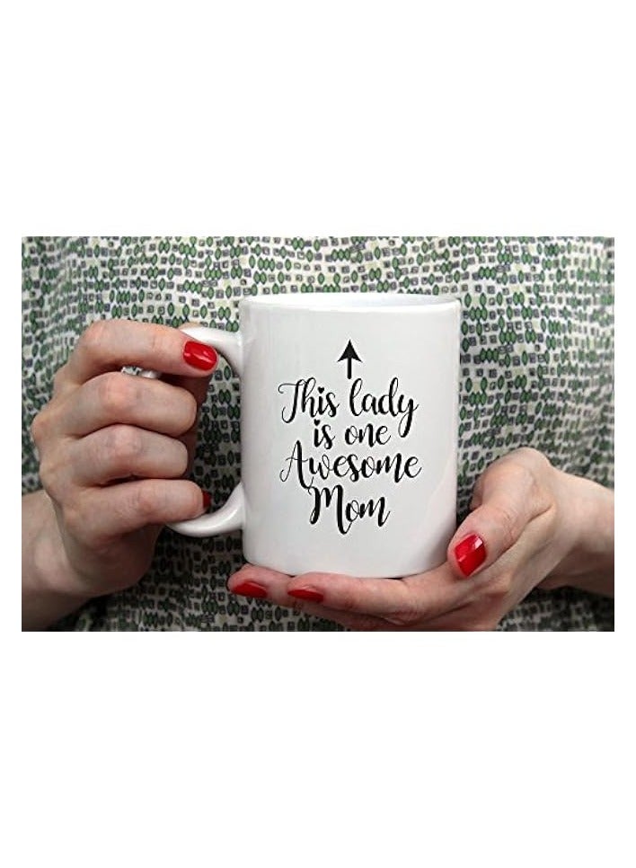 One Awesome Mom Funny Coffee Mug - Best Mothers Day Gifts for Mom, Women - Unique Mom Gifts from Daughter, Son, Kids, Husband - Cool Bday Present Idea for New Mom, Wife, Her