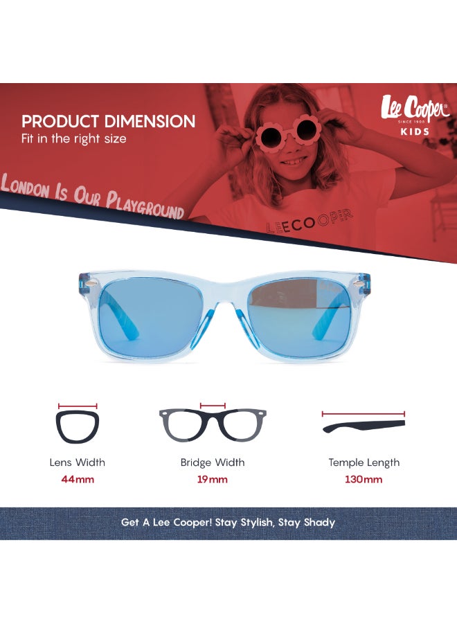 Kids' Polarized Sunglasses Blue Frame Blue Mirror Lens - 44mm Lens - LCK114C01