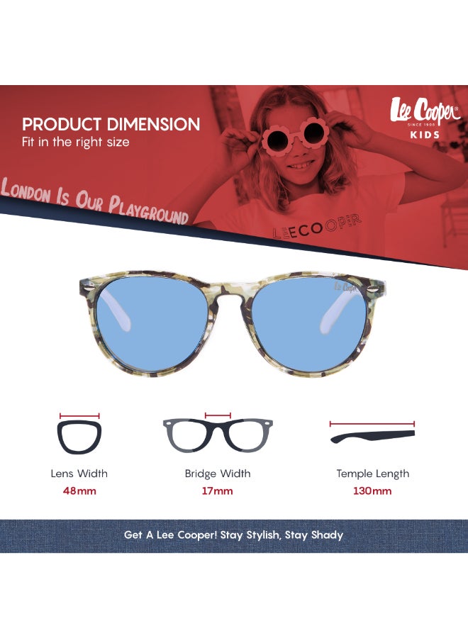 Kids' Polarized Sunglasses Blue Frame Blue Mirror Lens - 48mm Lens - LCK106C02