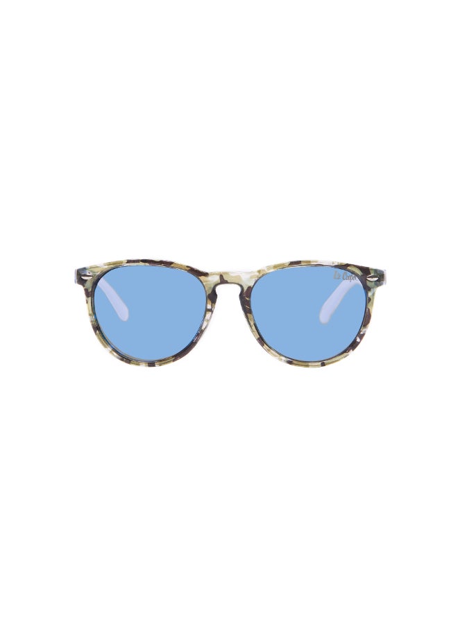 Kids' Polarized Sunglasses Blue Frame Blue Mirror Lens - 48mm Lens - LCK106C02