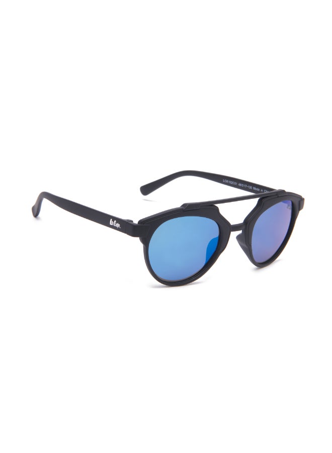 Kids' Polarized Sunglasses Black Frame Blue Mirror Lens - 48mm Lens - LCK102C01