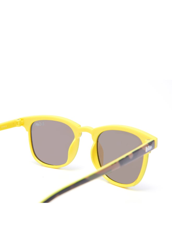 Kids' Polarized Sunglasses Yellow Frame Blue Mirror Lens - 50mm Lens - LCK105C01