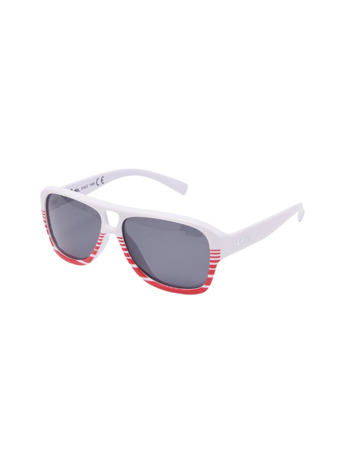 Kids' Polarized Sunglasses White Frame Grey Lens - 52mm Lens - LCK108C03