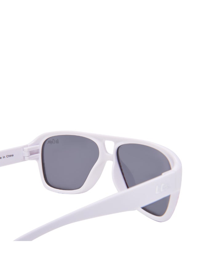 Kids' Polarized Sunglasses White Frame Grey Lens - 52mm Lens - LCK108C03