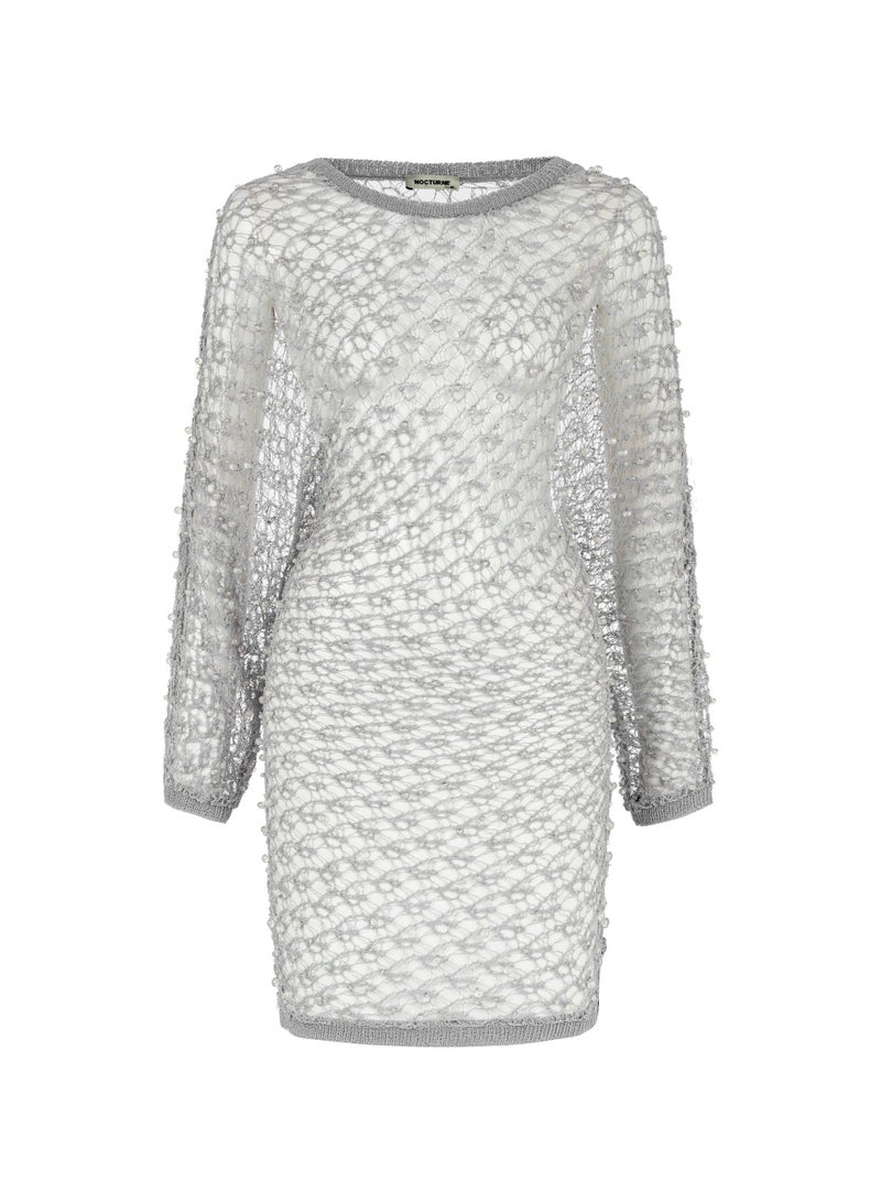 Pearl Detailed Mesh Knitwear