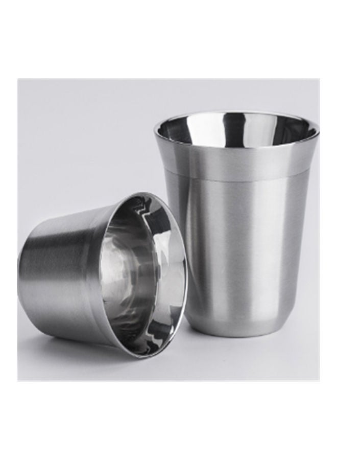 Stainless Steel Double Coffee Cup Silver