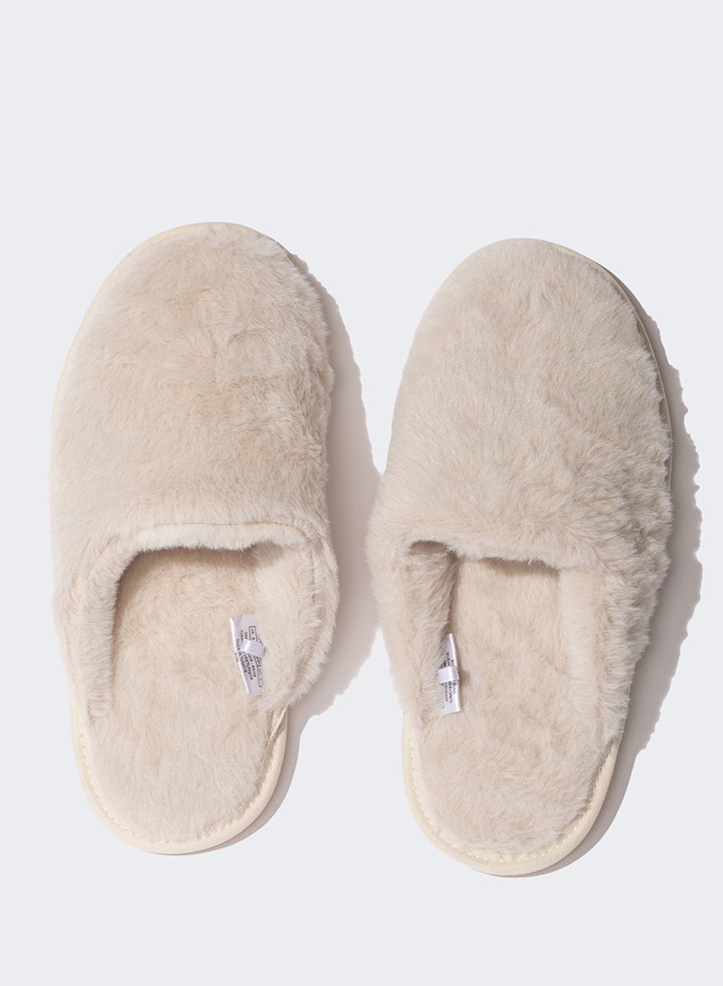 Flat Sole Slip-On Plush Slippers