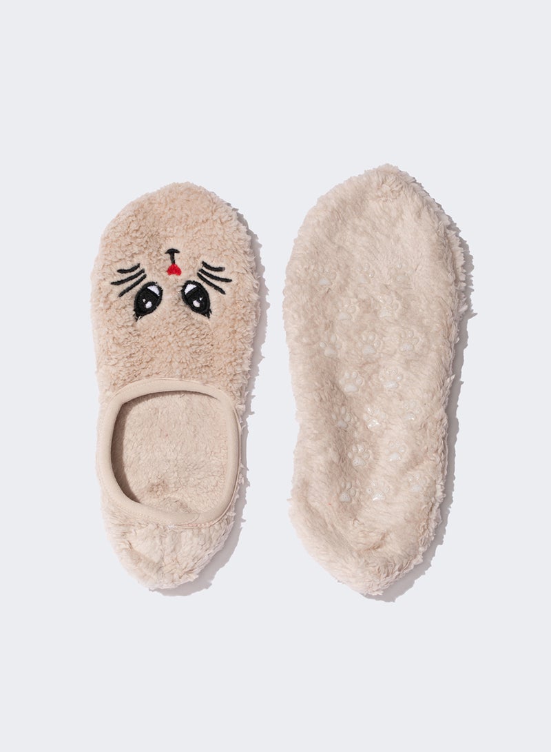 Cat-Themed Plush Slippers