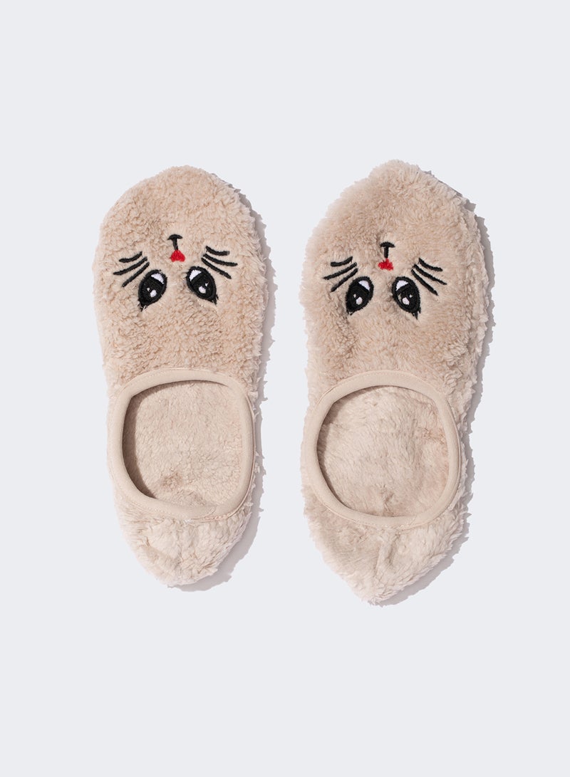 Cat-Themed Plush Slippers