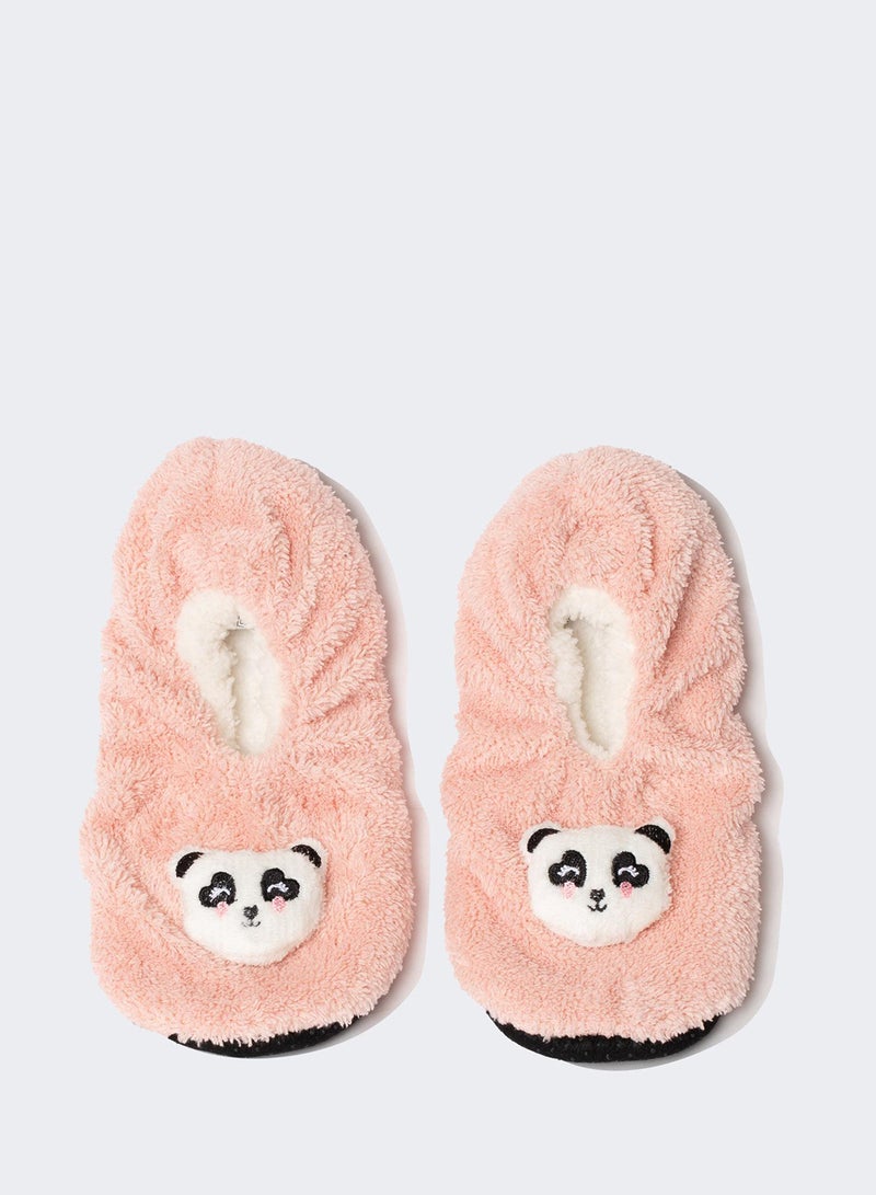 Panda-Themed Plush Slippers