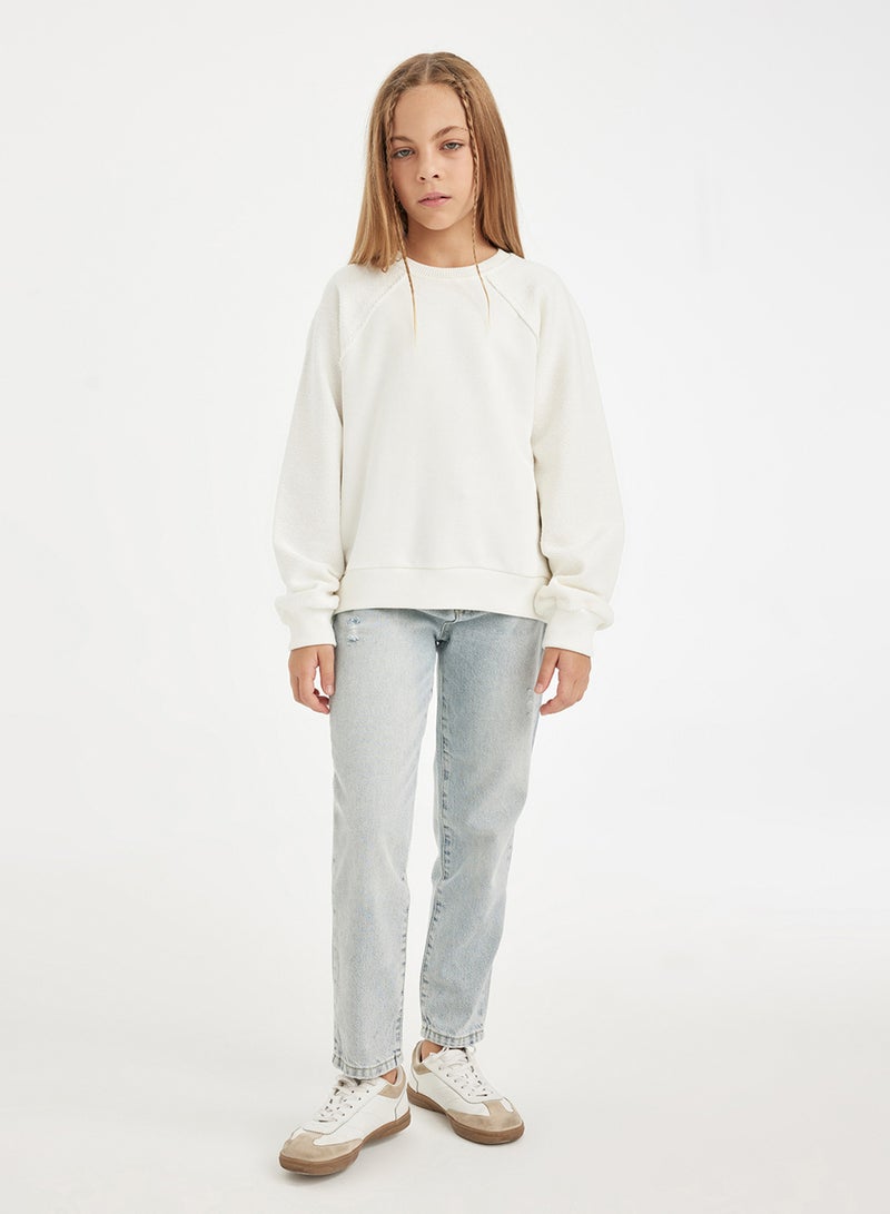 Relax Fit Basic Crew Neck Sweatshirt