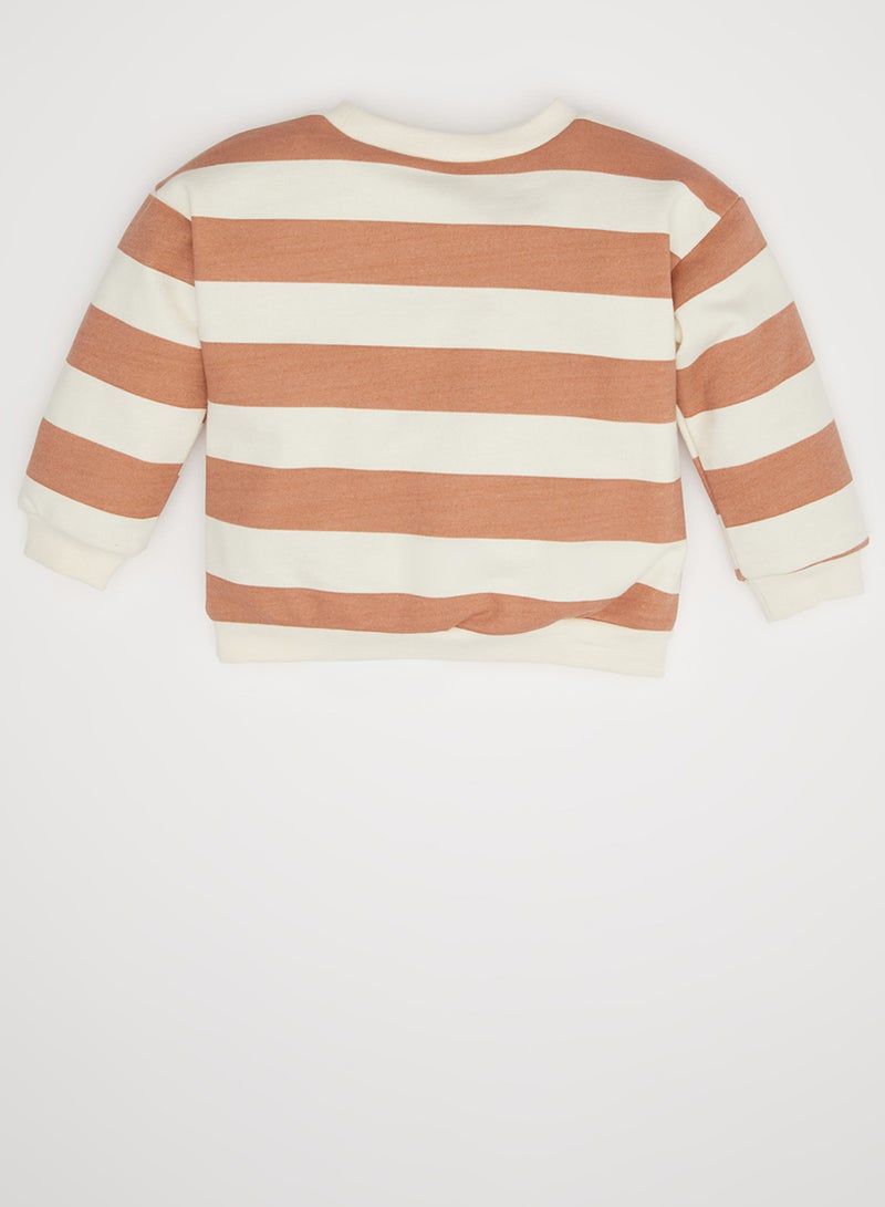 Disney Mickey & Minnie Regular Fit Striped Sweatshirt