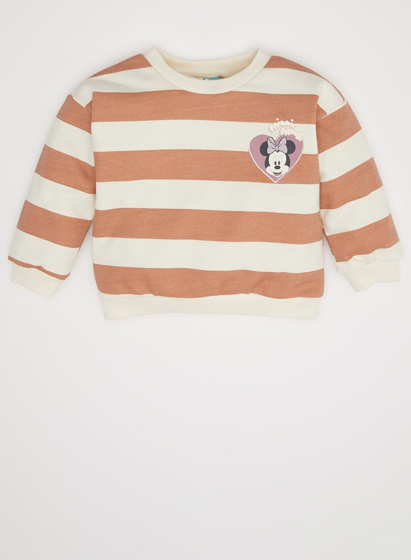 Disney Mickey & Minnie Regular Fit Striped Sweatshirt