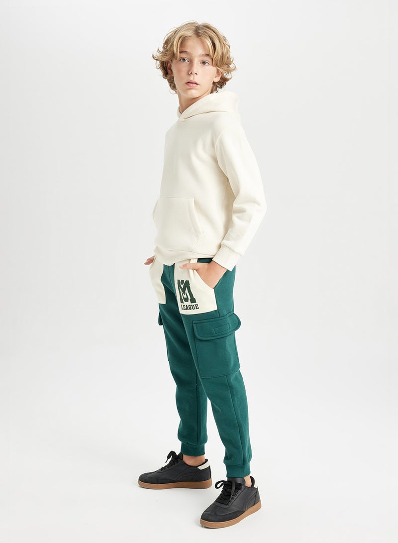 Printed Cargo Pocket Elasticated Cuffed Jogger Pants