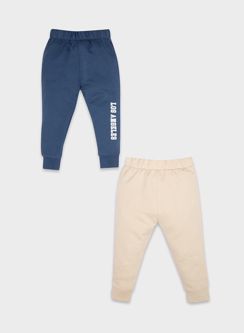 Elastic Waist Printed 2-Piece Jogger Set