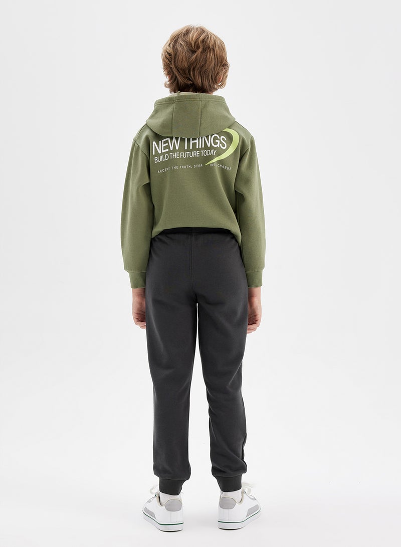 Anthracite Jogger Pants With Elastic Cuffs And Pockets