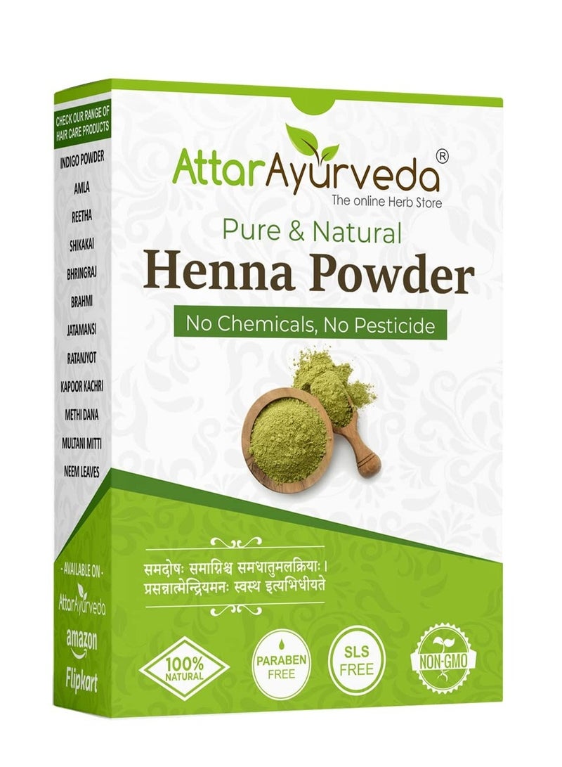 Attar Ayurveda Natural Henna powder for hair Colour and Growth (200 gm)