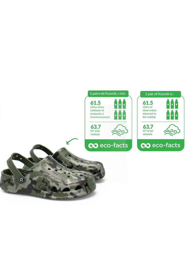 Kosmik Unisex Clogs, Camouflage, Sustainable, Eco-Friendly, Waterproof, Lightweight, Easy-to-Clean Footwear