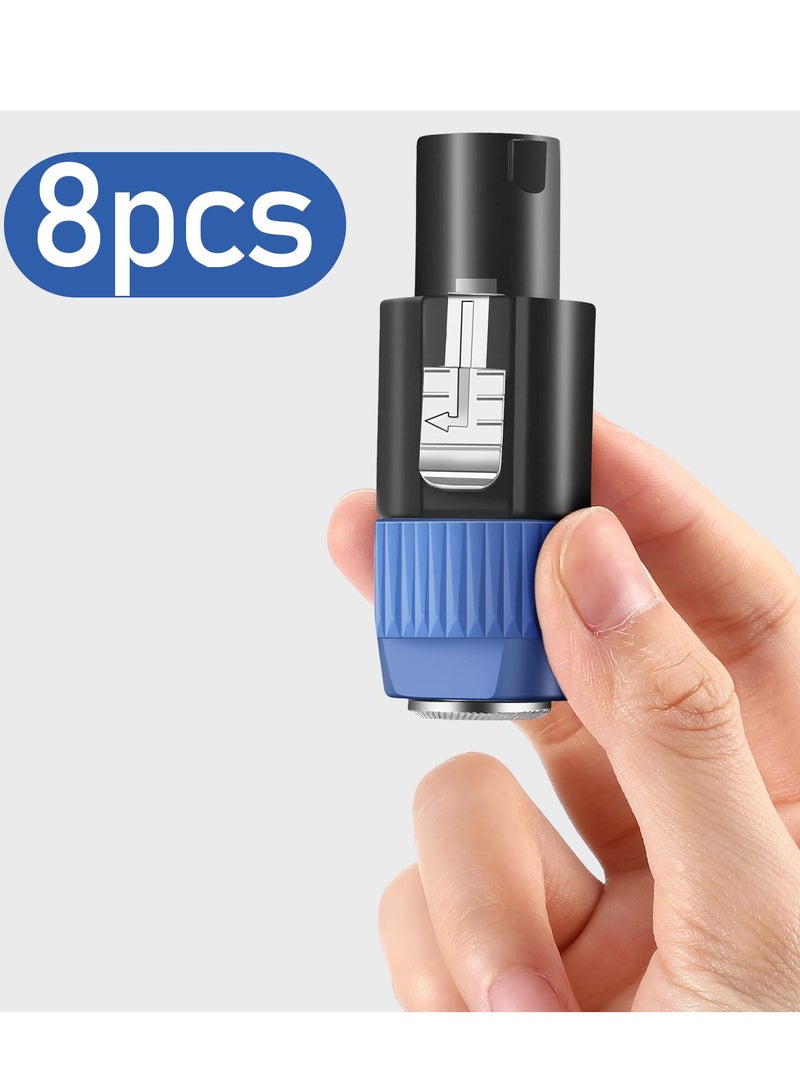 Professional Speakon Connectors - 8-Pack Twist Lock Audio Plugs for Sound Systems, Amplifiers & PA Systems - Durable & Reliable for Optimal Performance