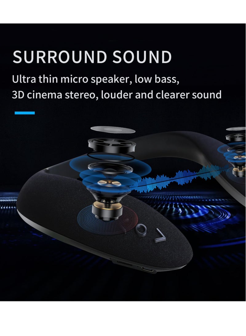 Wireless Neckband Bluetooth Headphones & Speaker System - Immersive 3D Stereo Sound for Gaming, Movies & Music with Built-in Microphone, Comfortable Wearable Design