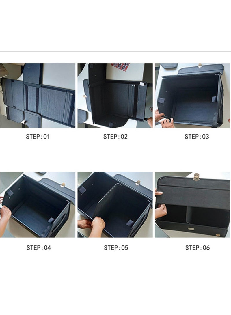 Outdoor Foldable Car Trunk Storage Box Brown, Car Storage Box, Thick Leather Storage Box Storage Box, Foldable