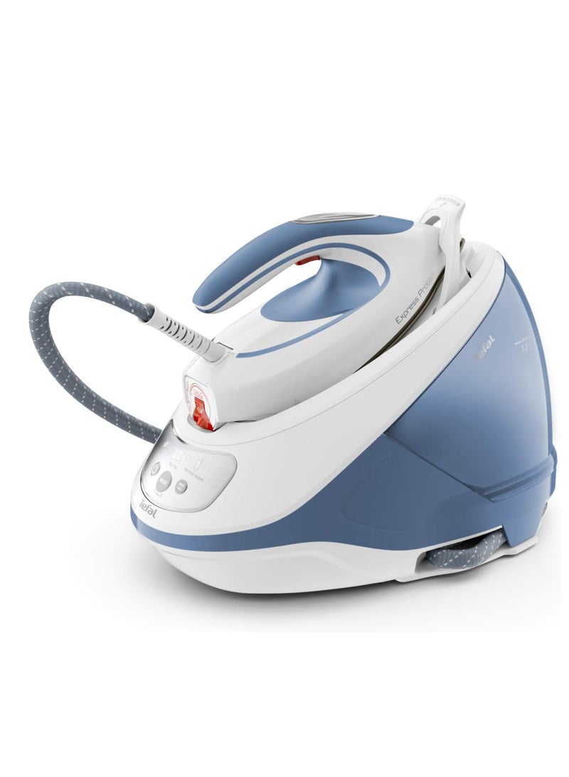 Tefal Steam Generator Iron, 2800W, 520g/min Steam Boost, 7.5 Bar Pressure, Express Protect, White & Blue, SV9202