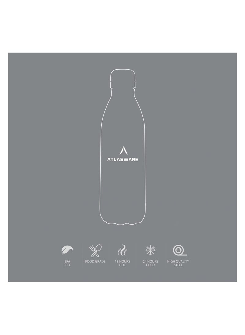 Atlasware Stainless Steel Vacuum Bottle, 1750 ml - Matt