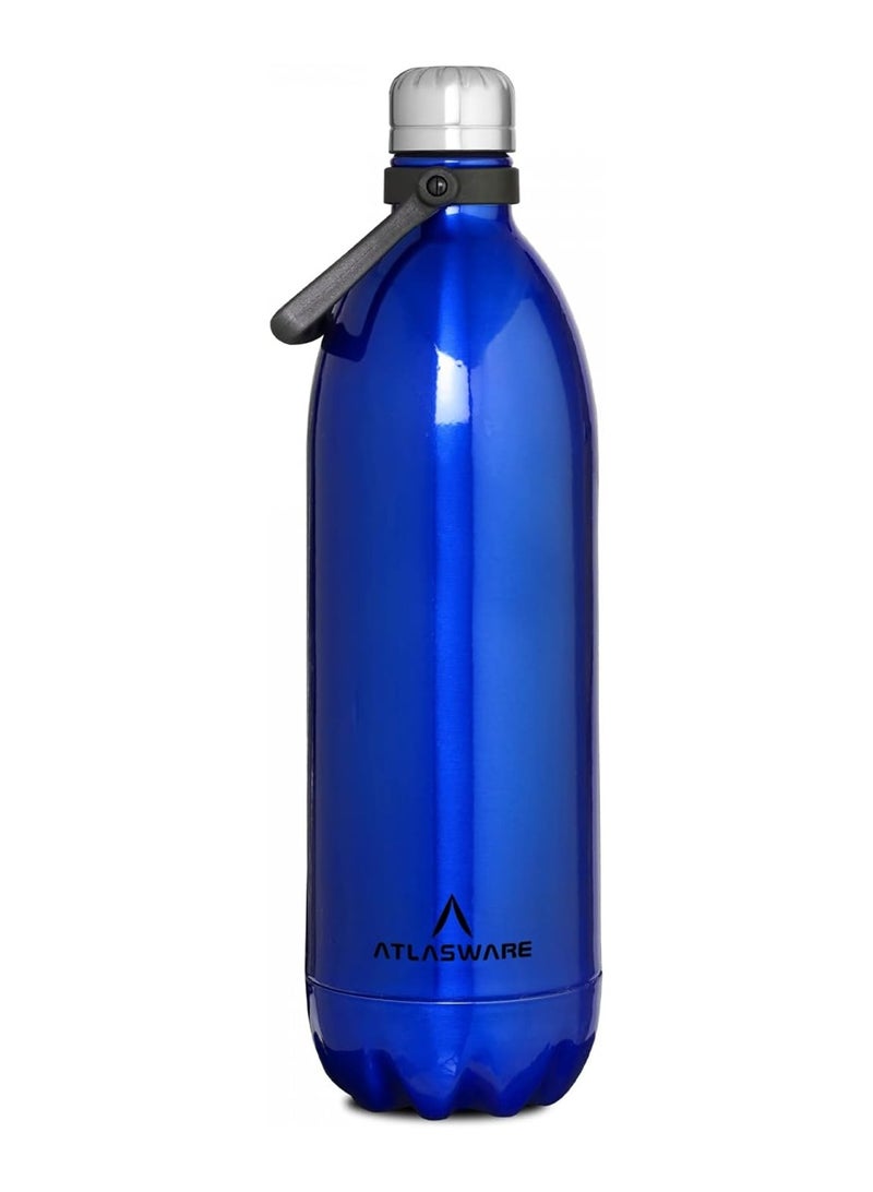 Atlasware Stainless Steel Vacuum Bottle, 2000 Ml - Blue