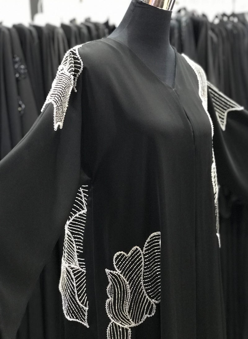 Limited Edition Premium Black Abaya with Beautiful Handwork Design