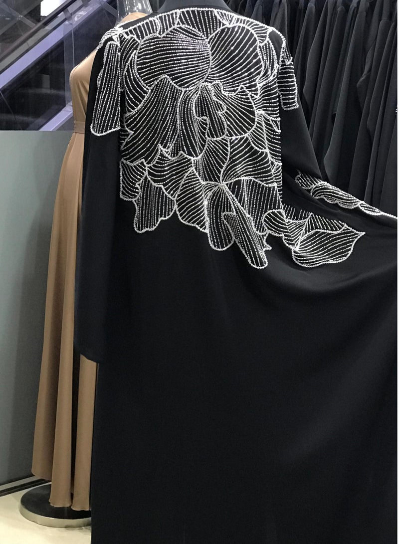 Limited Edition Premium Black Abaya with Beautiful Handwork Design