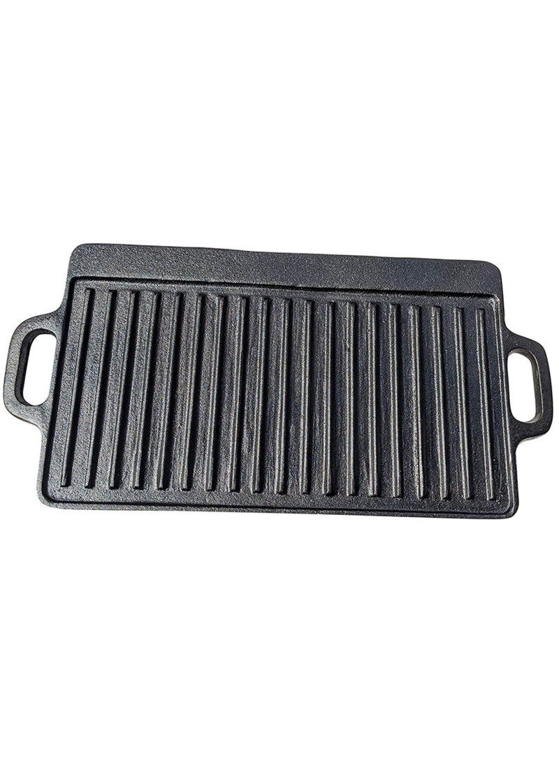 Black Rock Grill Cast Iron Griddle Reversible Grill Pan BBQ Plate 46cm x 23cm