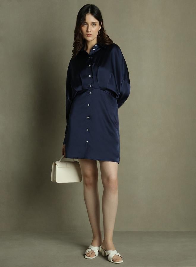 Satin Button-Down Dress
