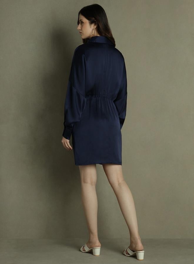Satin Button-Down Dress