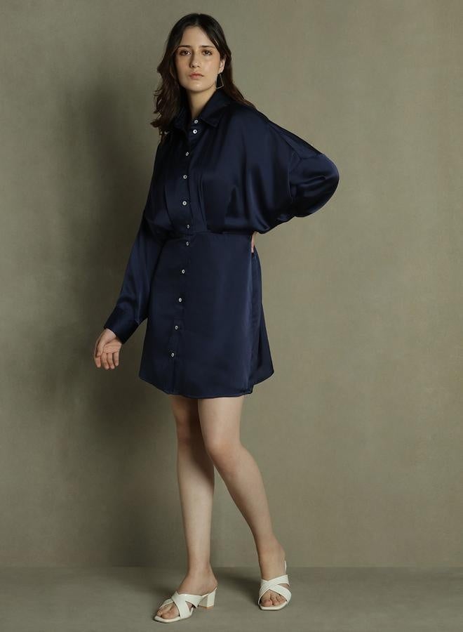 Satin Button-Down Dress